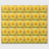 Radiant Petal Serie – Butterblume Geschenkpapier (Flach)