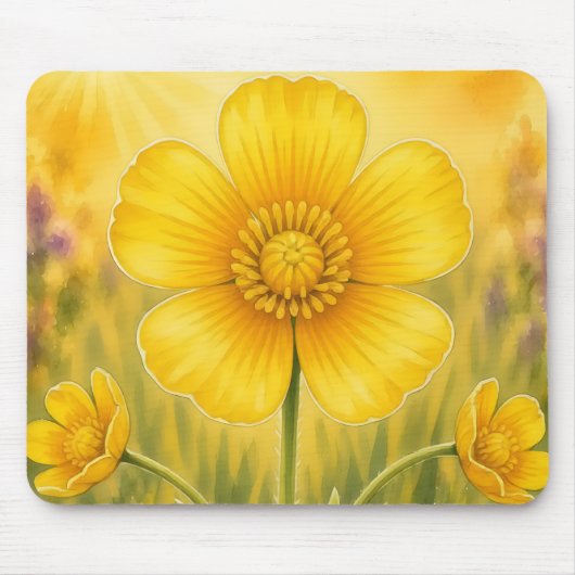 Radiant Petal Serie – Butterblume Mousepad (Vorne)