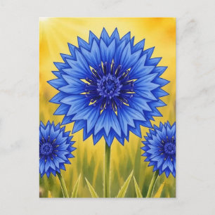 Radiant Petal-Serie – Kornblume Postkarte