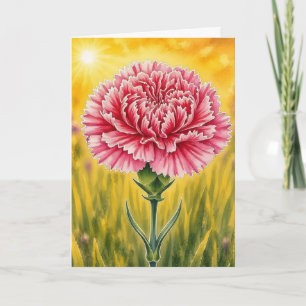 Radiant Petal-Serie – rosa Nelke Karte