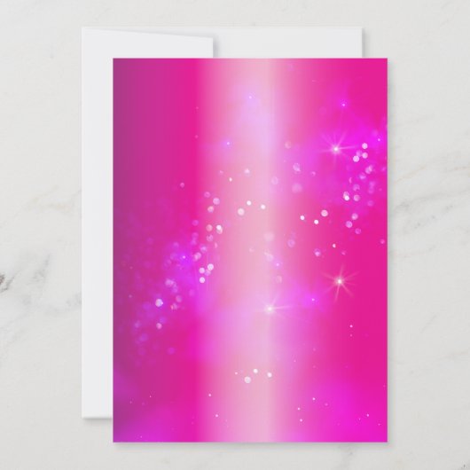 Radiant Pink Chic Sweet 16 mit glänzenden Juwelen Einladung (Rückseite)