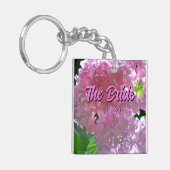 Radiant Pink Hydrangeas, rosa Blume Braun Schlüsselanhänger (Vorderseite links)