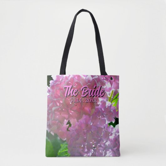 Radiant Pink Hydrangeas, rosa Blume Braun Tasche (Vorderseite)