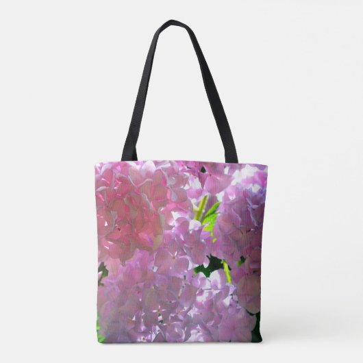 Radiant Pink Hydrangeas, rosa Blume Braun Tasche (Rückseite)