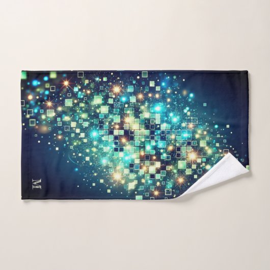 Radiant Pixel Bokeh Badhandtuch Set (Handtuch)