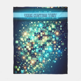 Radiant Pixel Bokeh Fleecedecke