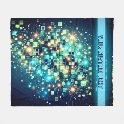 Radiant Pixel Bokeh Fleecedecke (Vorderseite (Horizontal))