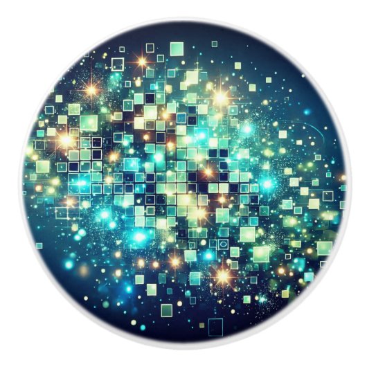 Radiant Pixel Bokeh Keramikknauf (Vorderseite)