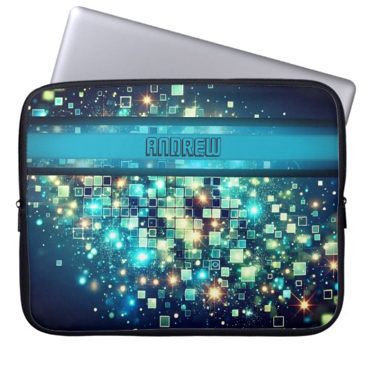 Radiant Pixel Bokeh Laptopschutzhülle (Vorderseite)