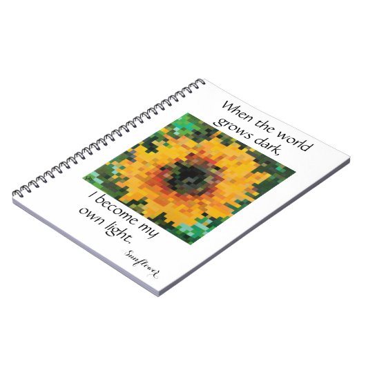 Radiant Pixel Sunflower Notizblock (Linke Seite)