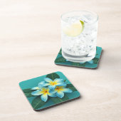 Radiant Plumeria Blooms Getränkeuntersetzer (Rechte Seite)