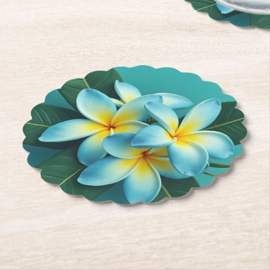 Radiant Plumeria Blooms Untersetzer (angewinkelt)