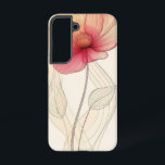 Radiant Poppy Sketch Phone Case Samsung Galaxy Hülle<br><div class="desc">Ein lebendiger Mohn mit sanfter Hand und warmen Gläsern bringt Leben und Einfachheit in Ihr Handy mit moderner Blumengnade.</div>