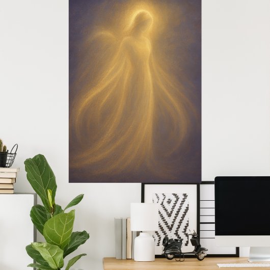Radiant Presence Angel of Golden Light Spiritual Poster (Heimbüro)