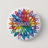 Radiant PRIDE Month Mandala Button (Vorderseite)