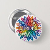 Radiant PRIDE Month Mandala Button (Vorne & Hinten)