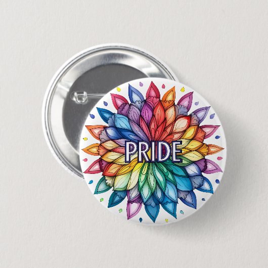 Radiant PRIDE Month Mandala Button (Vorne & Hinten)