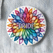 Radiant PRIDE Month Mandala Button
