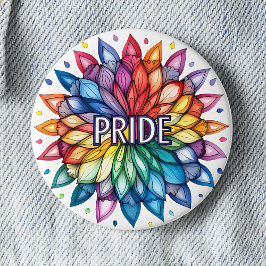Radiant PRIDE Month Mandala Button