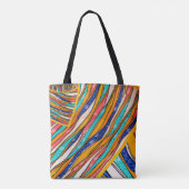 Radiant Rainbow Elegance: Stilvolle Gemusterte Tas Tasche (Rückseite)