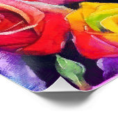Radiant rainbow roses, bright floral print poster (Ecke)