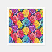 Radiant rainbow roses, floral pattern serviette (Vorderseite)
