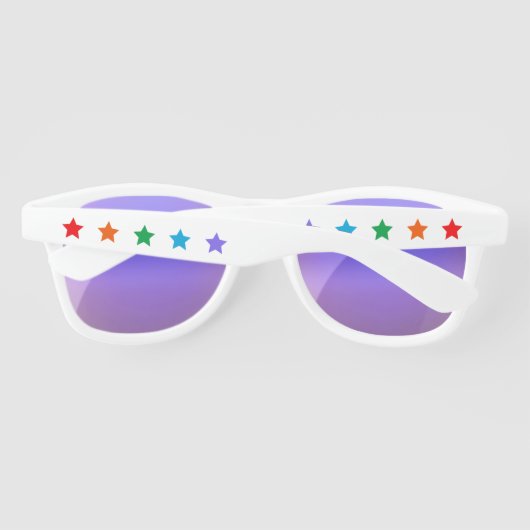 Radiant Rainbow Stars Sonnenbrille (Rückseite)