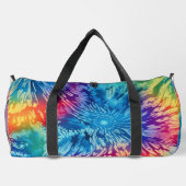 Radiant Rainbow Tie Dye Monogram Personalized Duffle Bag (Rückseite)