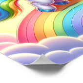 Radiant Rainbow Unicorn - Fantasy Kinderzimmer Kin Poster (Ecke)