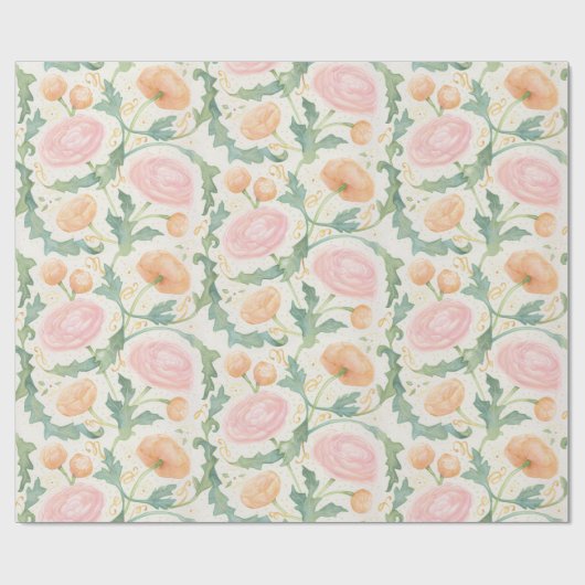Radiant Ranunculus Wrapping Paper Geschenkpapier (Flach)