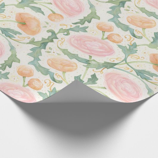 Radiant Ranunculus Wrapping Paper Geschenkpapier (Ecke)
