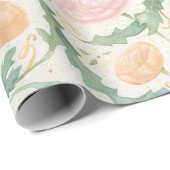 Radiant Ranunculus Wrapping Paper Geschenkpapier (Rolleneckpunkt)