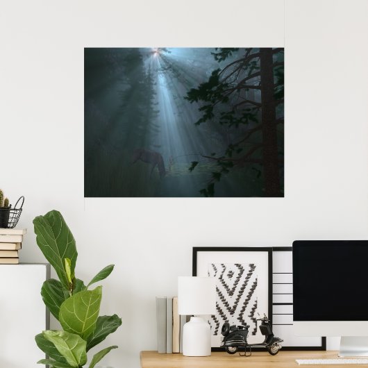 Radiant Rays (Blue Poster) Poster (Heimbüro)