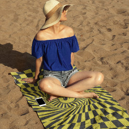 Radiant Rays Custom Sun Graphic Beach Handtuch