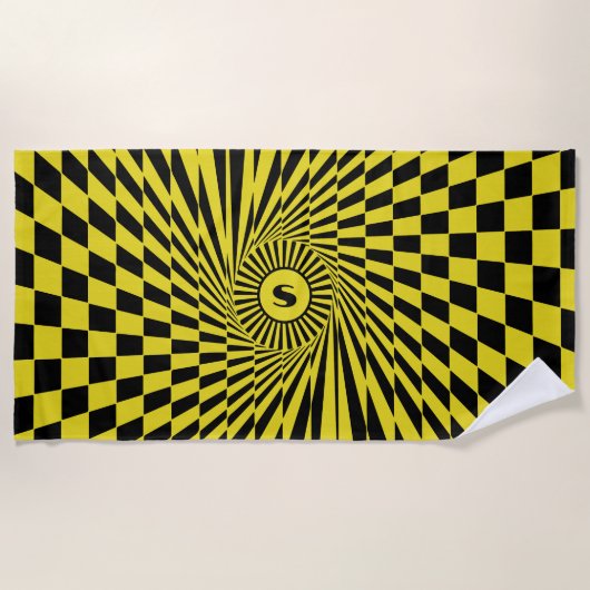 Radiant Rays Custom Sun Graphic Beach Handtuch (Vorderseite)