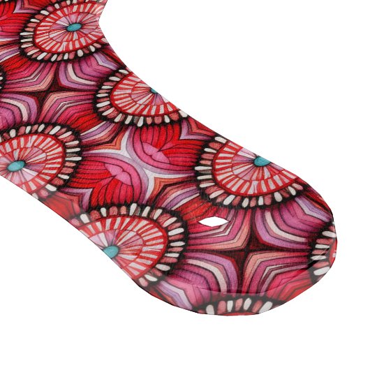 Radiant Red Bloom - Mandala Floral Tile Muster Schneidebrett (Ecke)