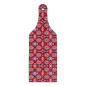 Radiant Red Bloom - Mandala Floral Tile Muster Schneidebrett (Vorderseite)