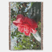 Radiant Red Camellia - Personalisierter Muttertag Decke (Vorderseite Vertikal)