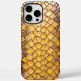 Radiant Reptile: Gelbe Schlangenhaut iPhone 16 Pro Max Hülle