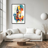 Radiant Rhapsody: Londons Big-Ben und London Eye Poster