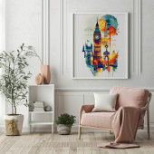 Radiant Rhapsody: Londons Big-Ben und London Eye Poster