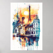 Radiant Rhapsody: Paris Monuments & Eiffelturm Poster (Vorne)