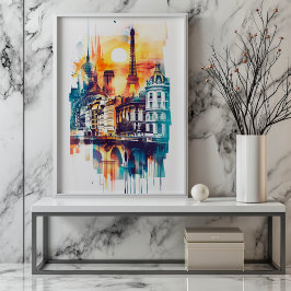 Radiant Rhapsody: Paris Monuments & Eiffelturm Poster