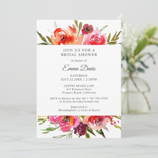 Radiant Romance | BRAUTPARTY Einladung (Stehend Vorderseite)