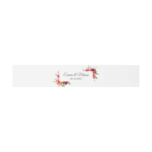 Radiant Romance Floral Wedding Einladungsbanderole (Flach)