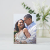 Radiant Romance Foto Wedding Save the Date Postkarte (Stehend Vorderseite)