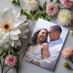 Radiant Romance Foto Wedding Save the Date Postkarte