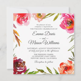 Radiant Romance Square Wedding Einladung