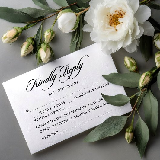 Radiant Romance Wedding RSVP Card Einladung