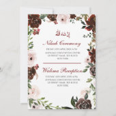 Radiant Rote Rose Muslim Wedding Nikah Einladung (Rückseite)
